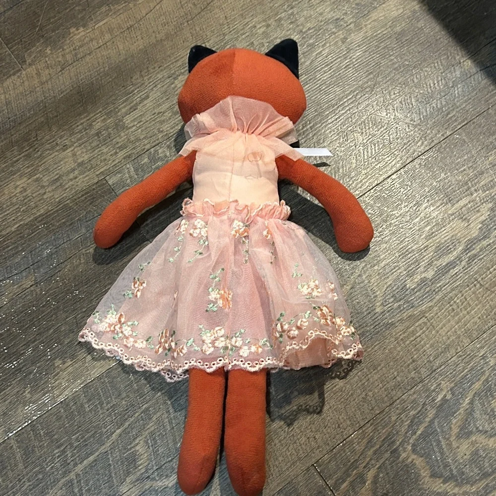 Ganz 15 inch Blossom And Bows Fox‎ with Peach Dress Stuffed Animal Toy